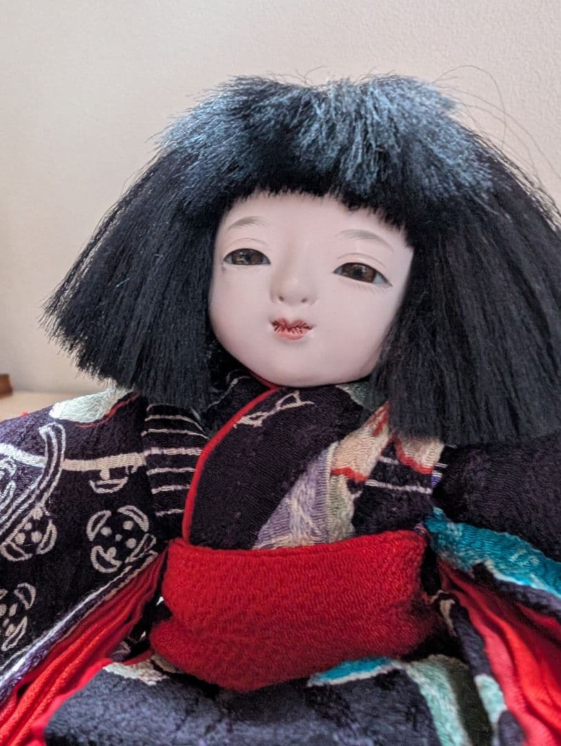 人気作家「味岡映水」 市松人形女の子 日本人形１６cm 桐塑美品 豆人形