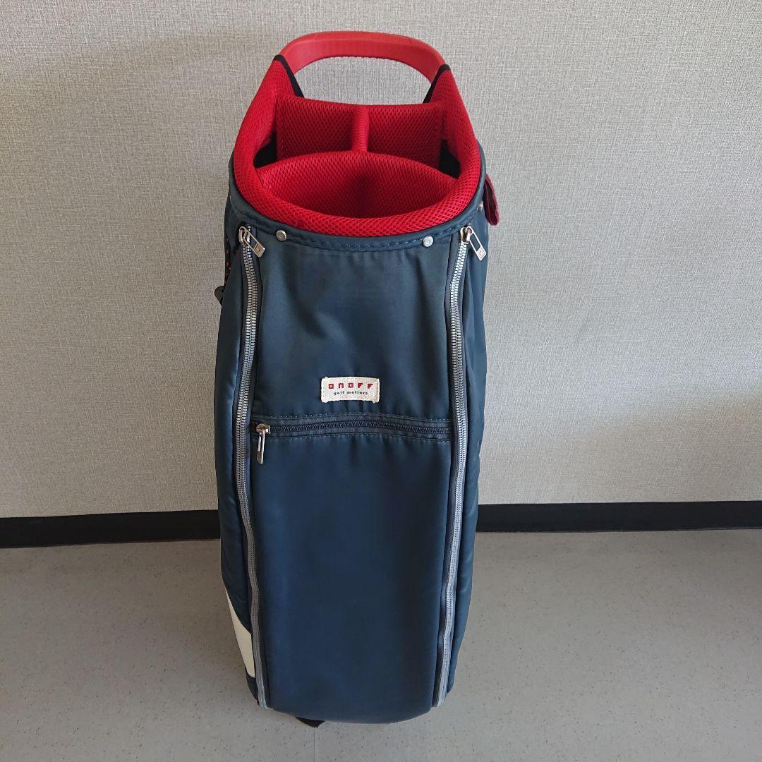 短足ダックスさん専用【美品】ONOFF キャディバッグ ネイビー/レッド 9.0