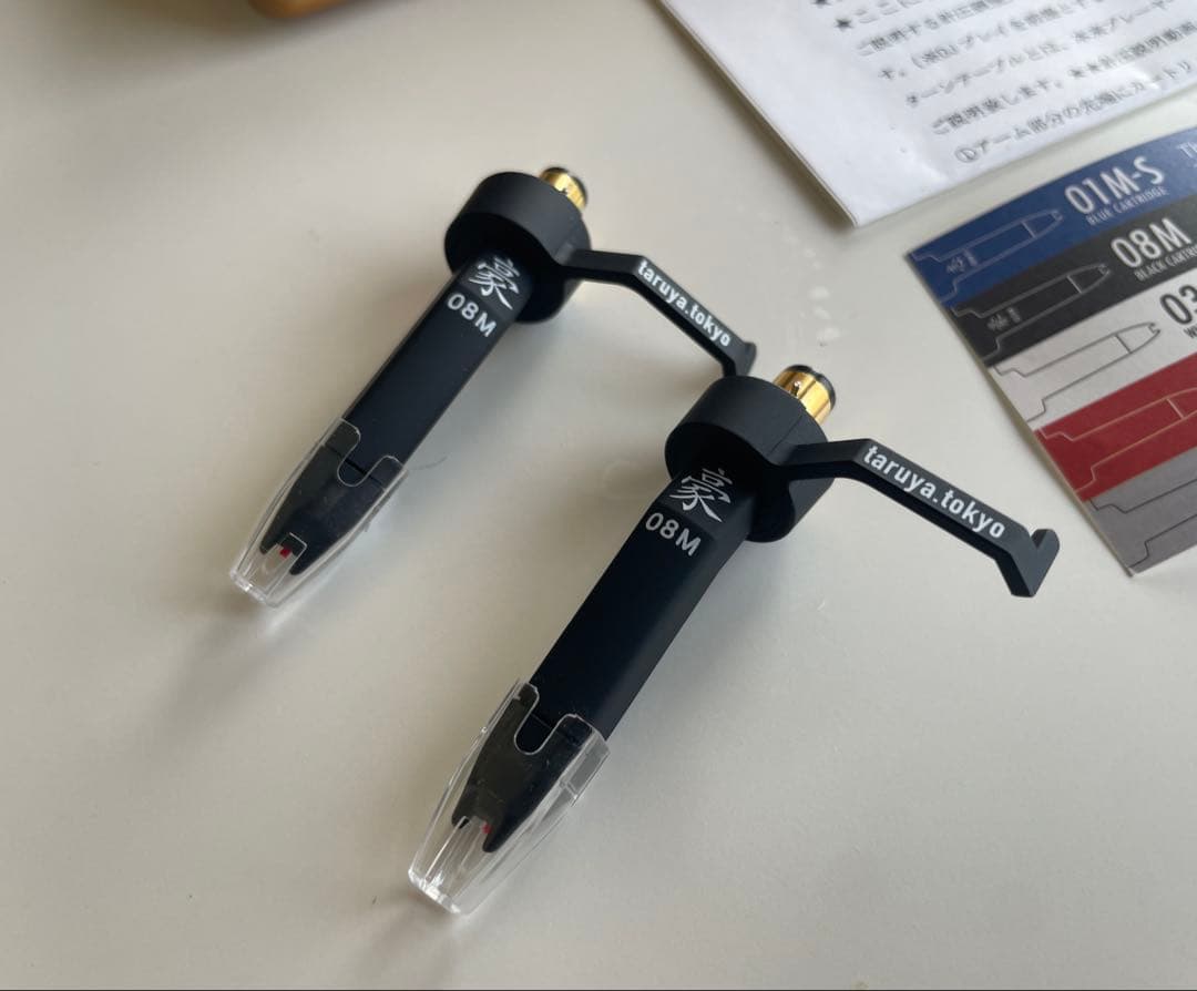 樽屋　レコード針2本セット　豪黒針TW-08M カートリッジ　ケース付き