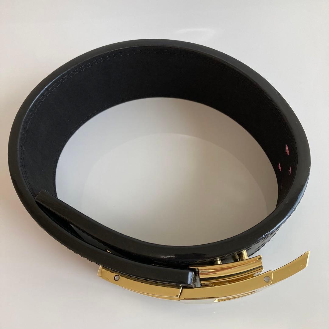 パワーベルト レバーアクション Lサイズ ワンタッチ可変式　ブラック×ゴールド