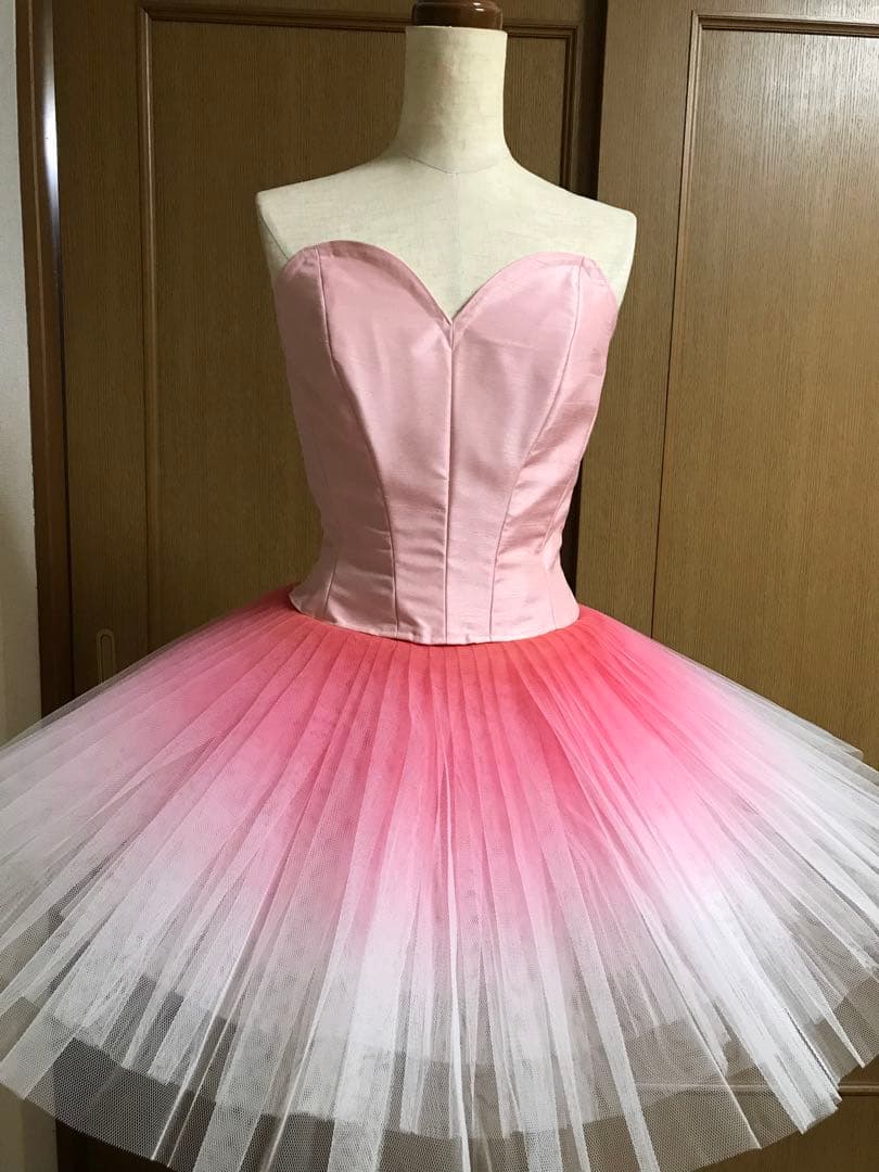 リハーサルチュチュXSピンクグラデーション　バレエ衣装　チュチュボン