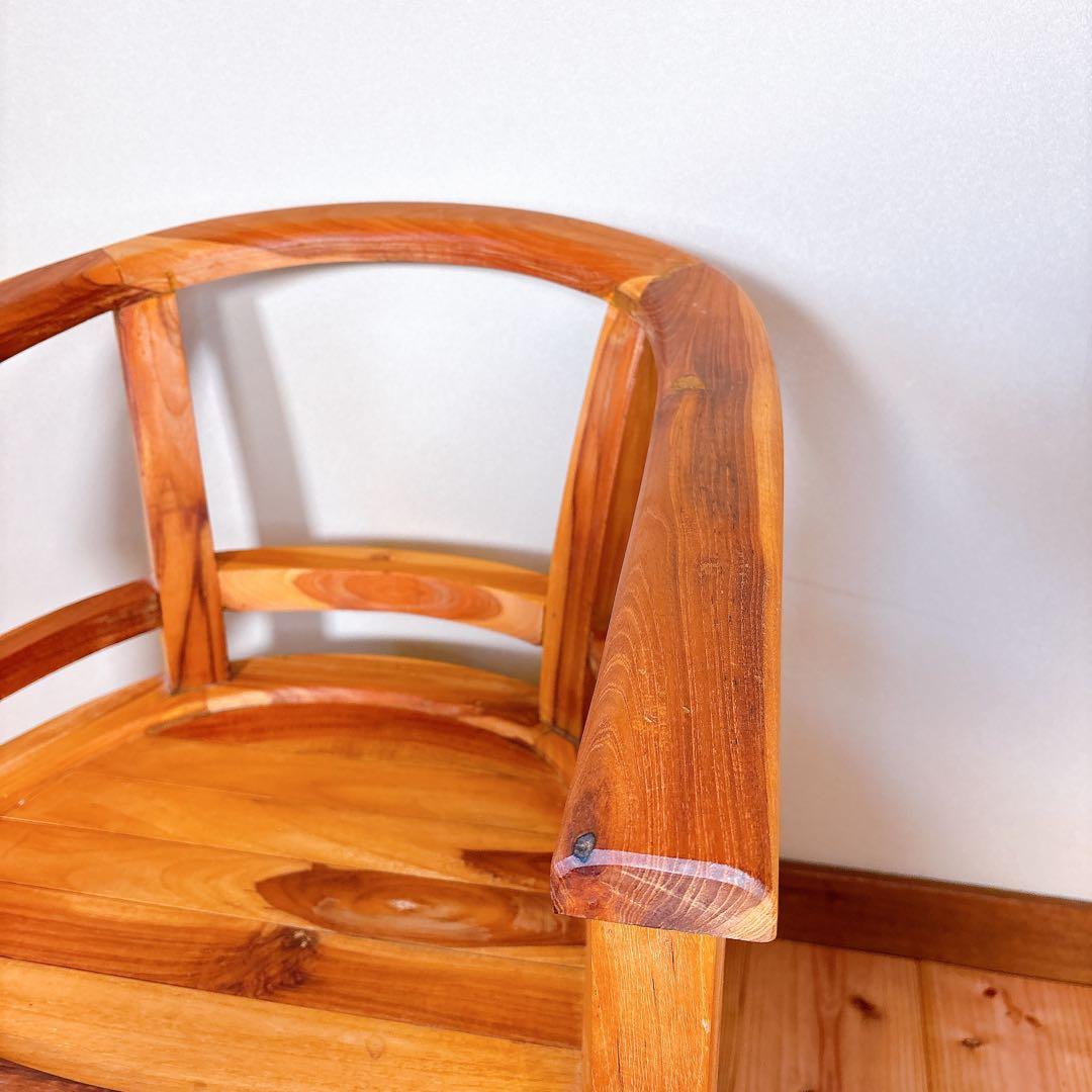 【良品】 つばきや チーク無垢材 ダイニングチェア ラウンジチェア