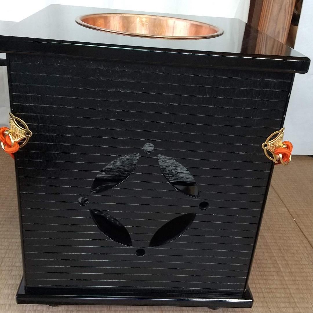 茶道具 御園棚 立礼棚 裏千家 淡々斎好写 丸炉 電熱器 畳み椅子×2脚