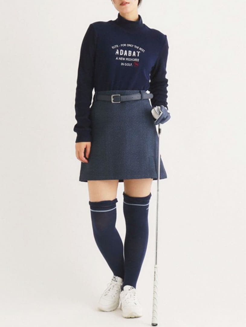 新品★adabat【吸湿発熱】異素材長袖モックネックプルオーバー　サイズ36