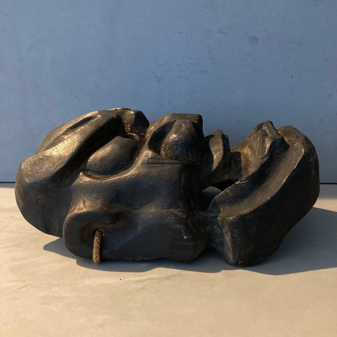 木彫りお面 鬼 魔除け面 竈神 カマド神 火難除け/盗難防止/家内安全/繁栄