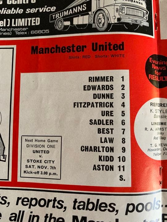 53年前'70 Man U vs Chelsea リーグカップ・プログラム