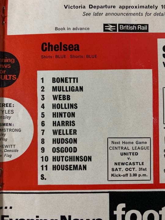 53年前'70 Man U vs Chelsea リーグカップ・プログラム