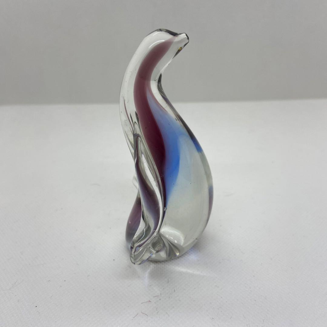 ペンギン　ガラス置物　硝子細工　オブジェ