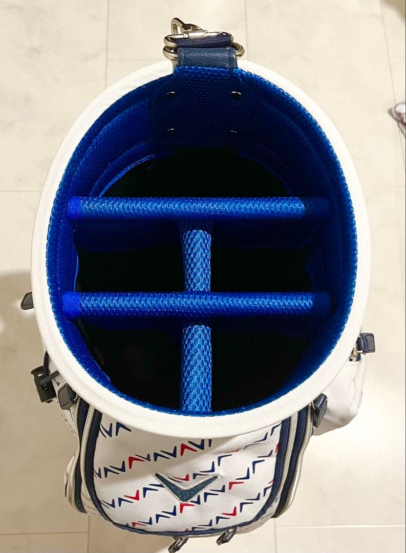 キャロウェイ　ゴルフバッグ　ホワイト　ネイビー