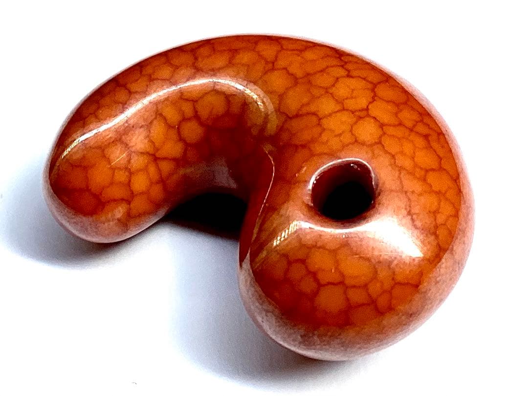 レア‼️30年前の台湾*上肯製【龍紋天珠勾玉】　本物ジャスパー鑑定機関鑑別書取得品