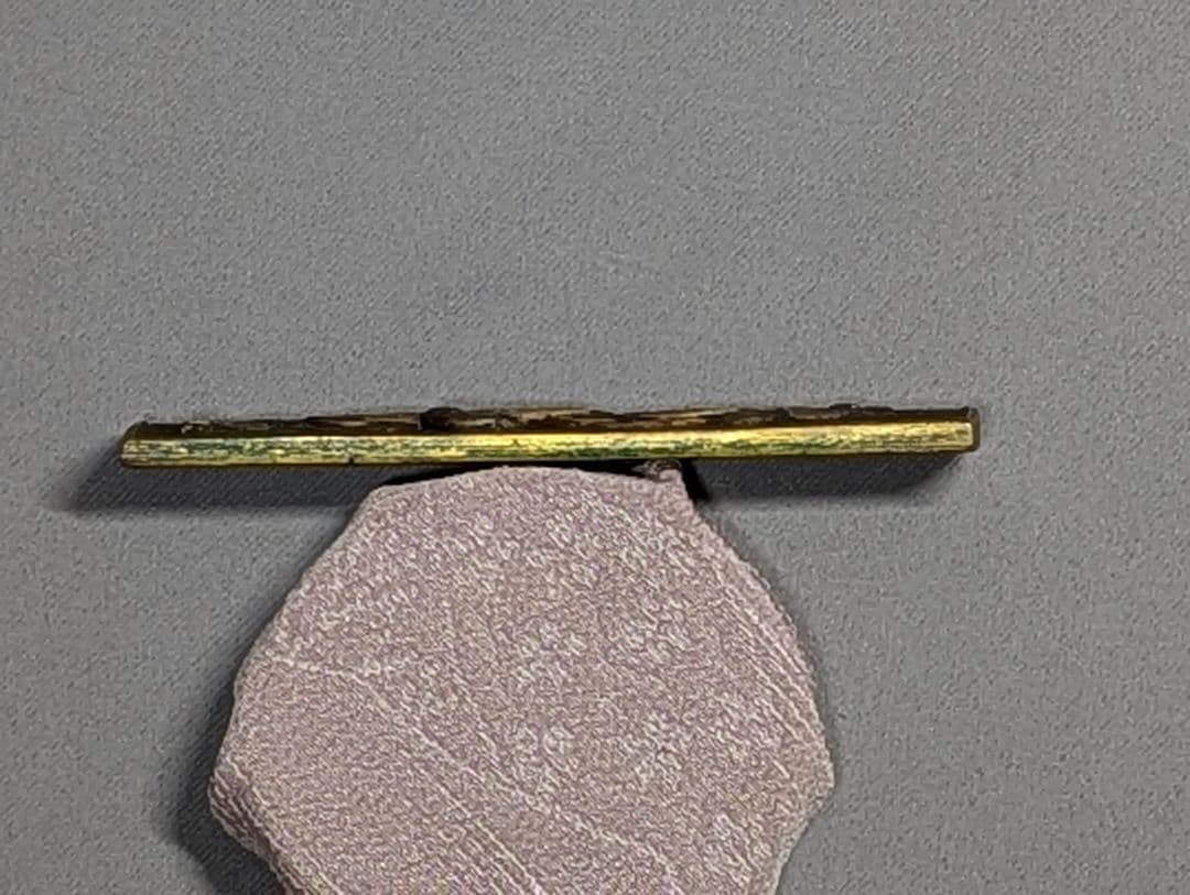 刀装具 小柄 柄袋 桐鳳凰図 象嵌 赤銅魚子地 骨董