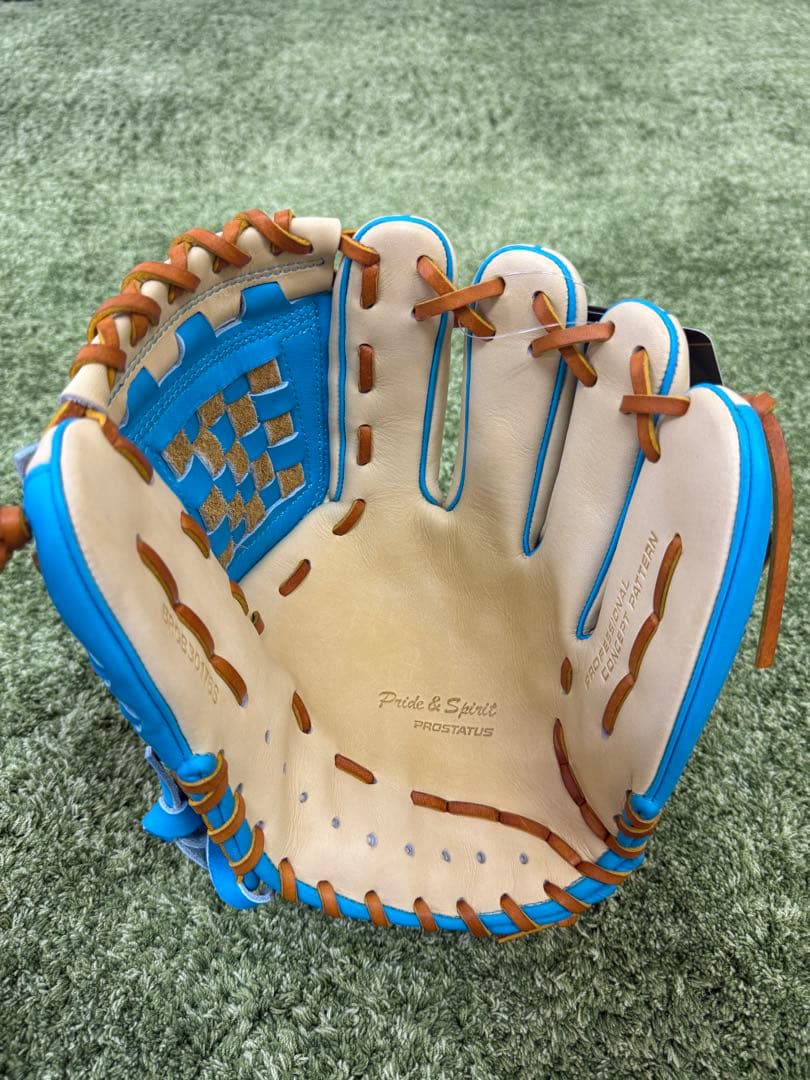 ✨源田モデル✨ZETT PROSTATUS 軟式グローブ ベージュ/ブルー