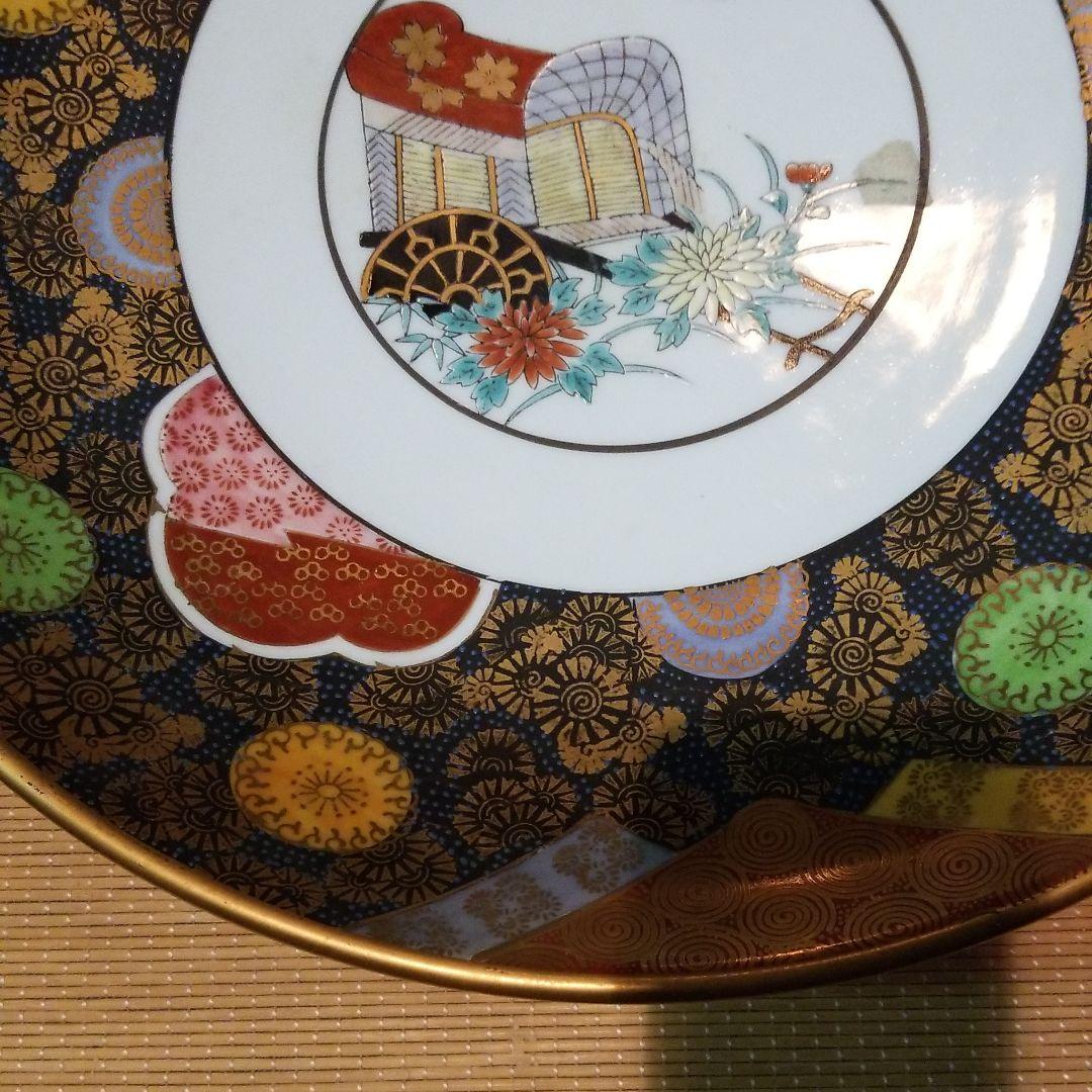 有田焼大皿御所車に鶴 直径39センチほどのものです