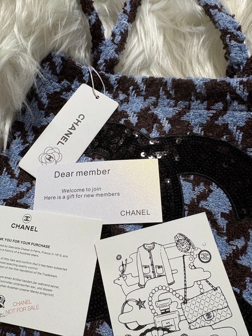 y*a様 シャネル CHANEL 千鳥 ブルー スパンコール トートバッグ／#0