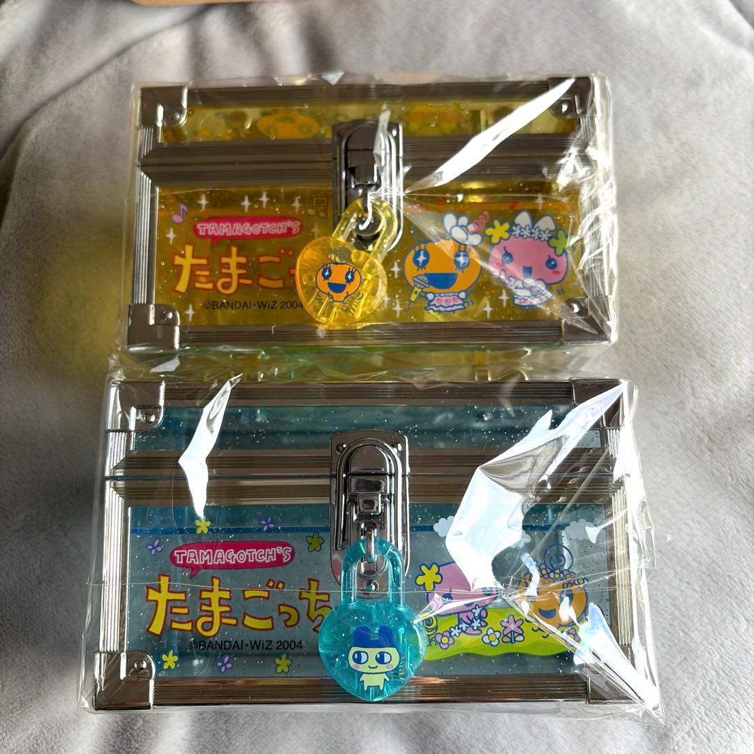 たまごっち かぎつき バニティケース 黄色 青 宝箱 鍵 平成レトロ 小物入れ