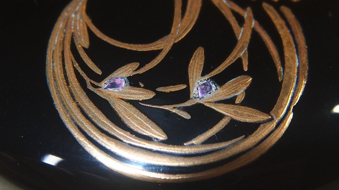 【美品】輪島塗 喜三誠志 四君子 花の丸蒔絵 平棗 薄茶器/茶入/なつめ 茶道具