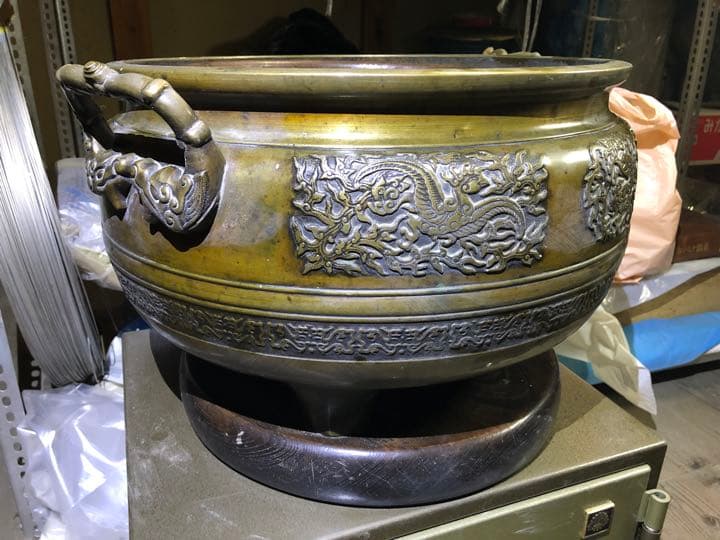 火鉢 ひばち 五徳付き 骨董 アンティーク 大正時代か昭和初期の物です