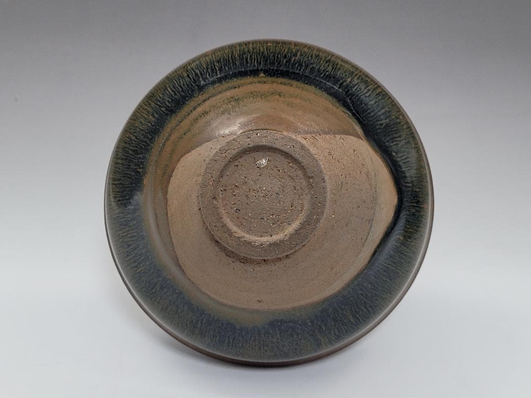 黑釉 窯変紋 天目 茶碗 宋元時代 幅約12.6cm