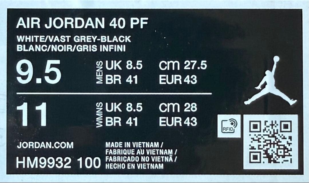 シューズ(男性用) Air Jordan 40 PF \"The Classic\" 27.5cm