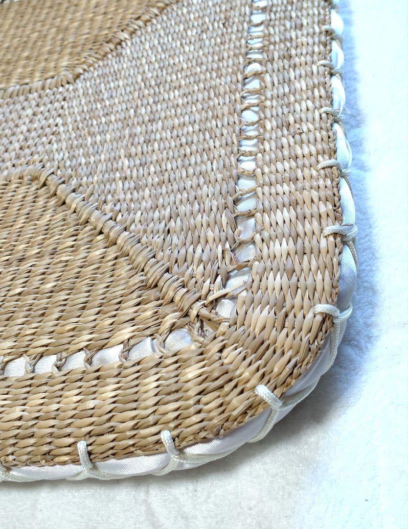 天然素材 座布団 い草？ クッション 3枚 昭和レトロ 古民家