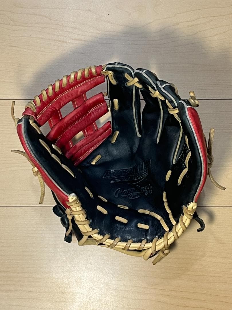 Rawlings 少年軟式用グローブ 黒/赤 内野用 美品