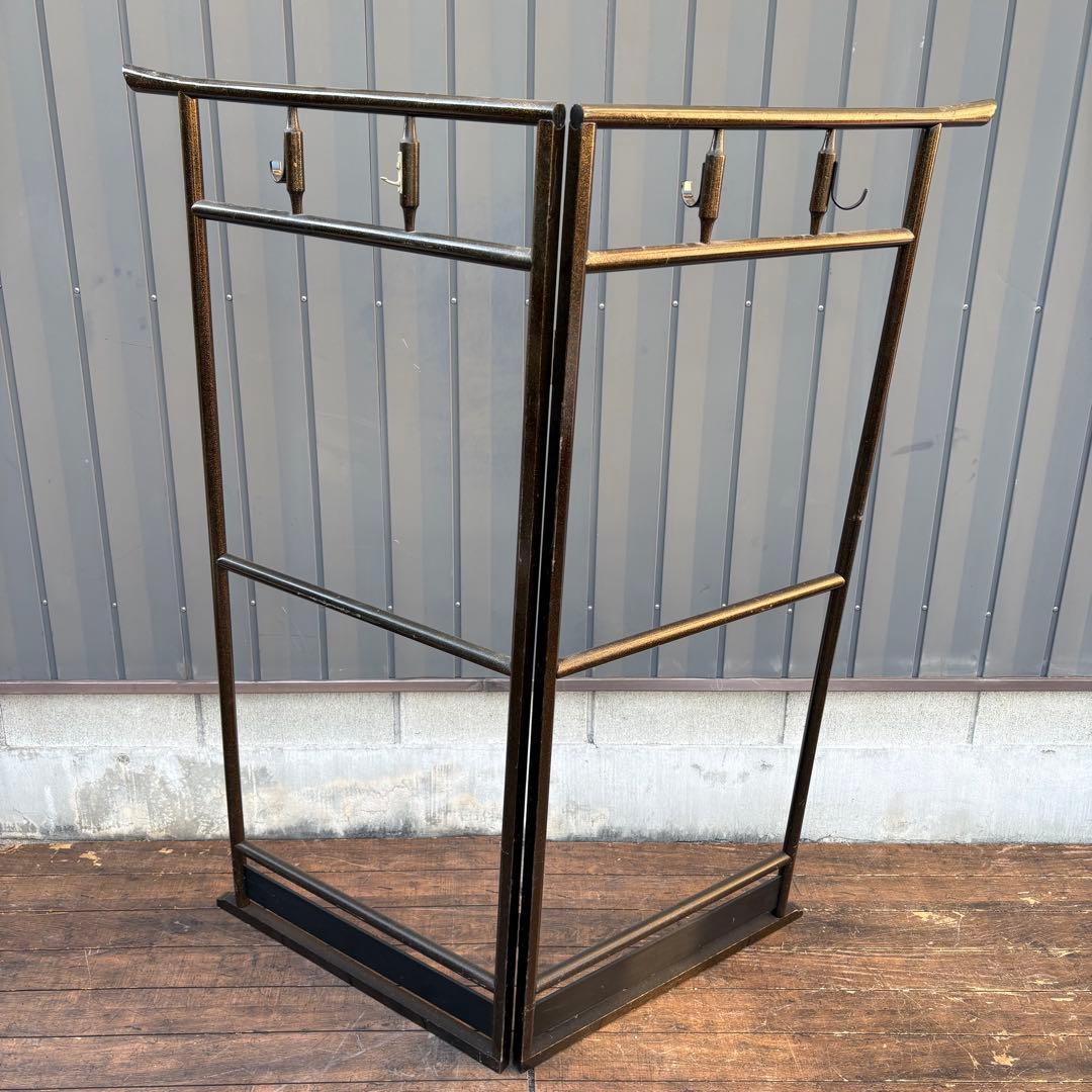 昭和レトロ 和風 古民具 漆塗り ラメ 衣桁 衣紋掛け 古道具 和家具 着物和服