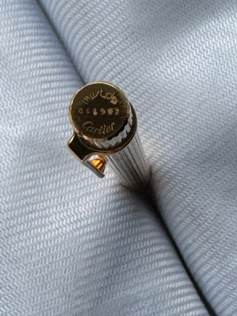 Cartierゴールド ストライプデザイン ボールペン