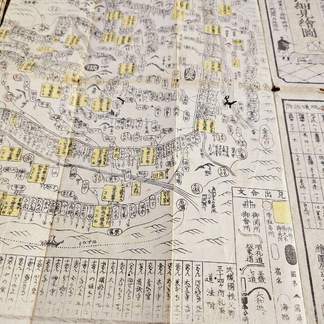 yy9189 古い和本 大日本早引細見絵図 江戸時代 古地図 古書 古文書 資料