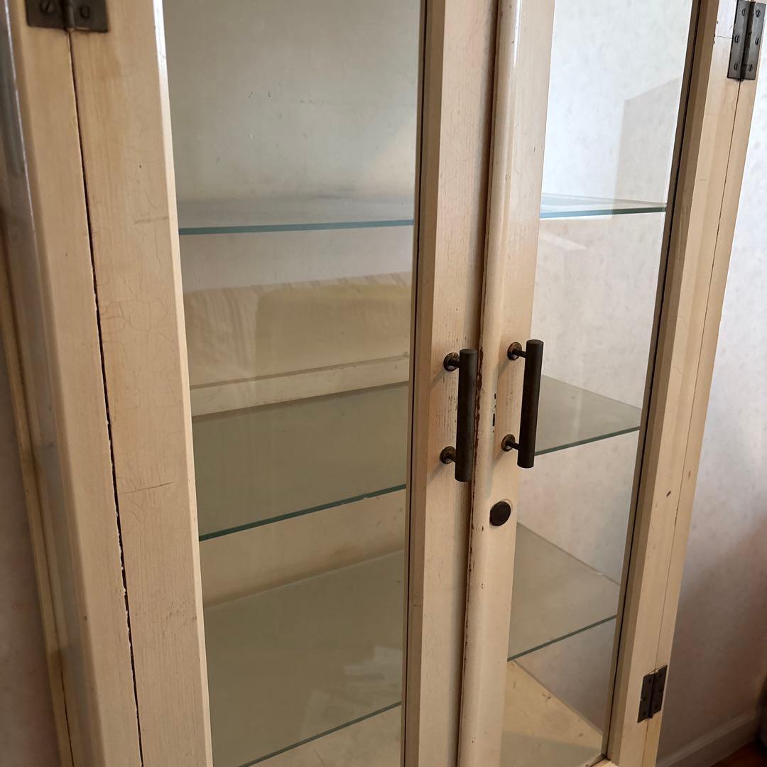 アンティーク　木製医療棚