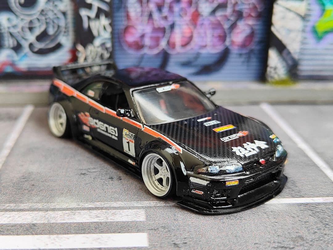 ホットウィールカスタム 日産 R33 GTR フルエアロ ☆深リム☆トミカ改造n