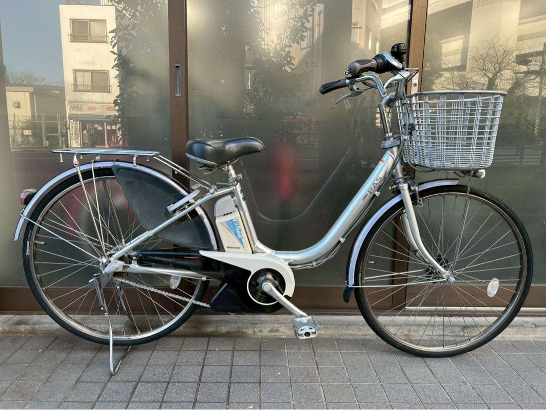 中古電動自転車 ヤマハパス 26インチ シルバー　横浜 No.3638
