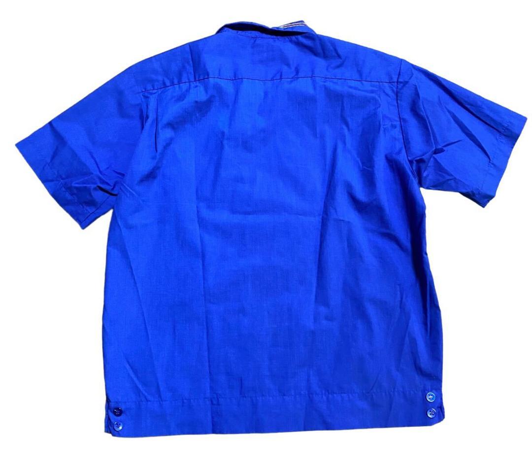 テンダーロイン ワッペン 半袖 ボーリングシャツ ブルー S