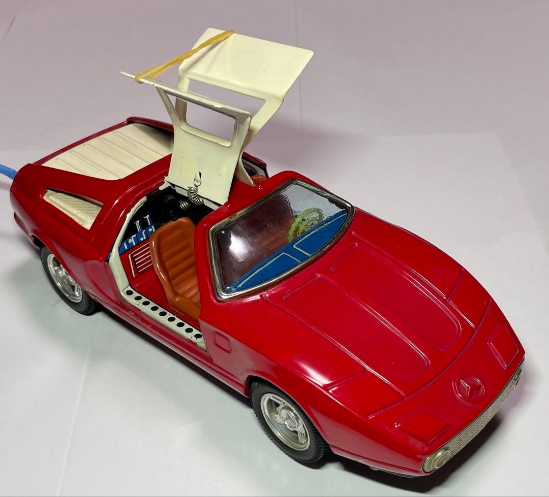 【ビンテージ】旧バンダイ ブリキ製ベンツC111 ワイヤードリモコン付 23cm