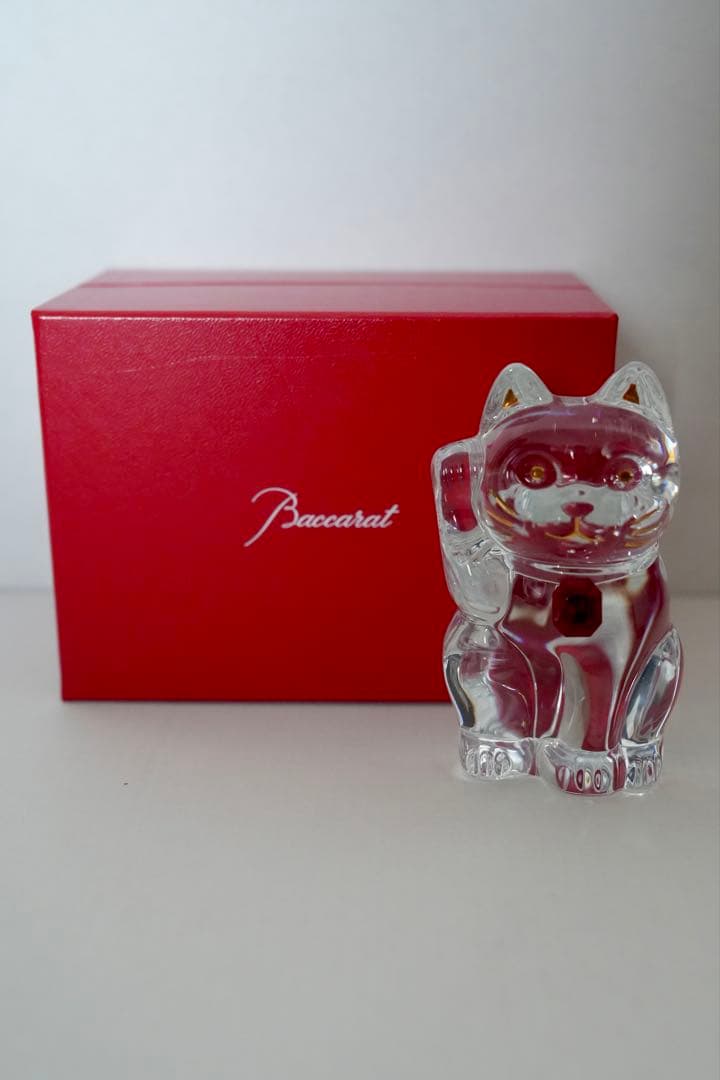 希少！バカラ まねき猫 レッドオクトゴン 箱付き 美品