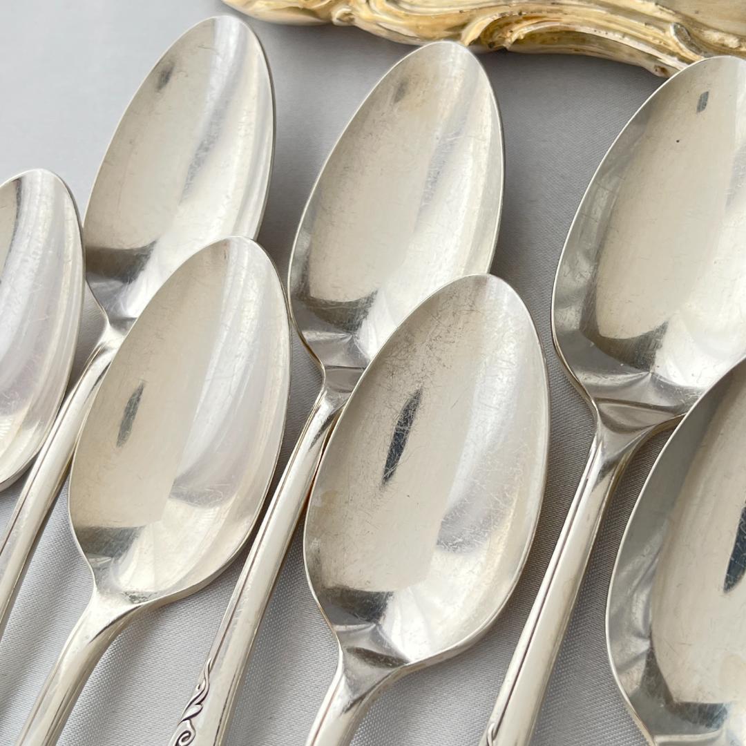 【White Orchid】コーヒースプーン 12本【シルバープレート】