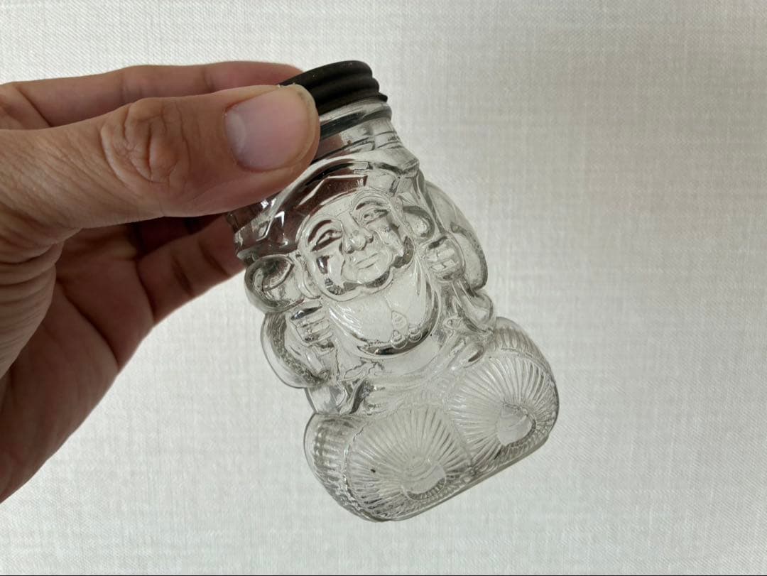和ガラス 大黒様 水飴瓶 金平糖瓶 骨董 ペロペロ 駄菓子 戦前 昭和レトロ