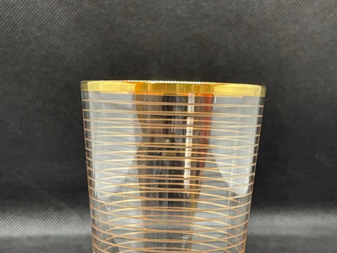 【洋食器】オールドバカラ風　金線ガラスコップ