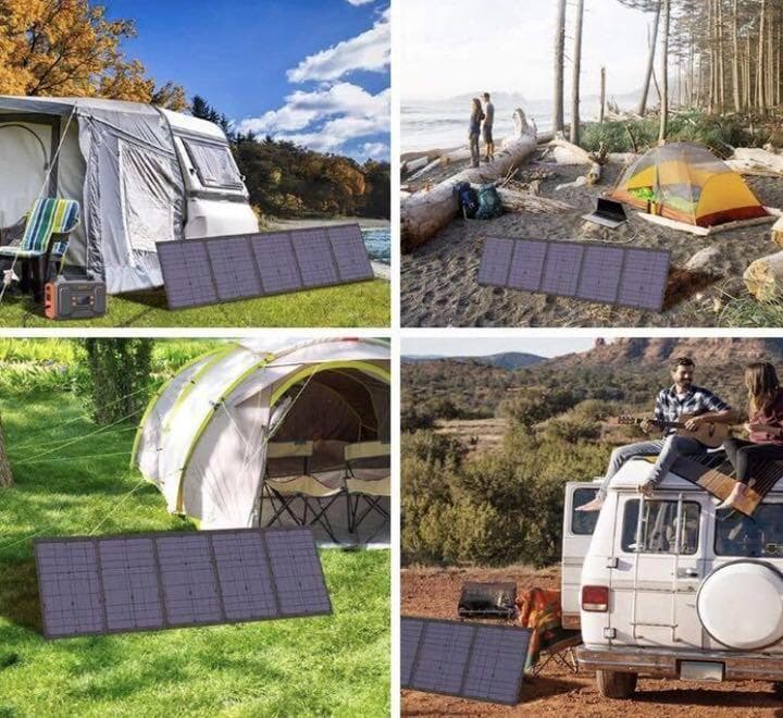 殆どのポータブル電源に併用OK❣100W出力＆パネル5枚搭載♪❤ソーラーパネル