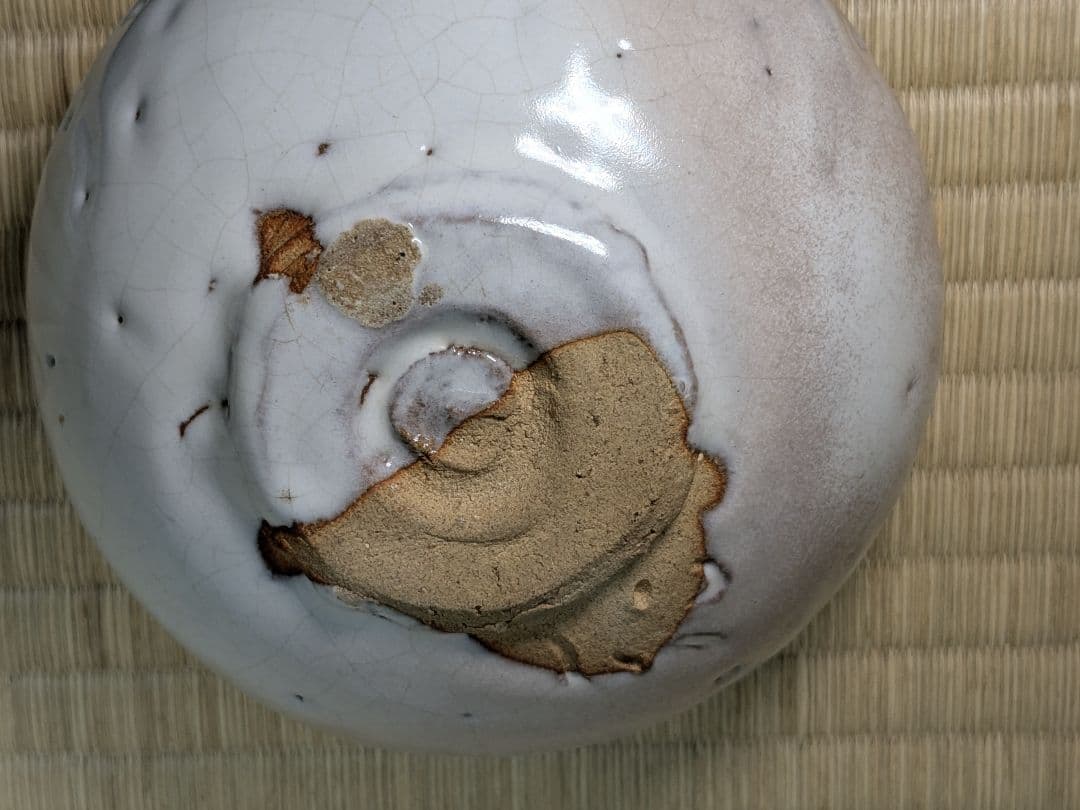 【人気作】【完品】萩刳貫茶碗　兼田昌尚　萩焼　天龍窯