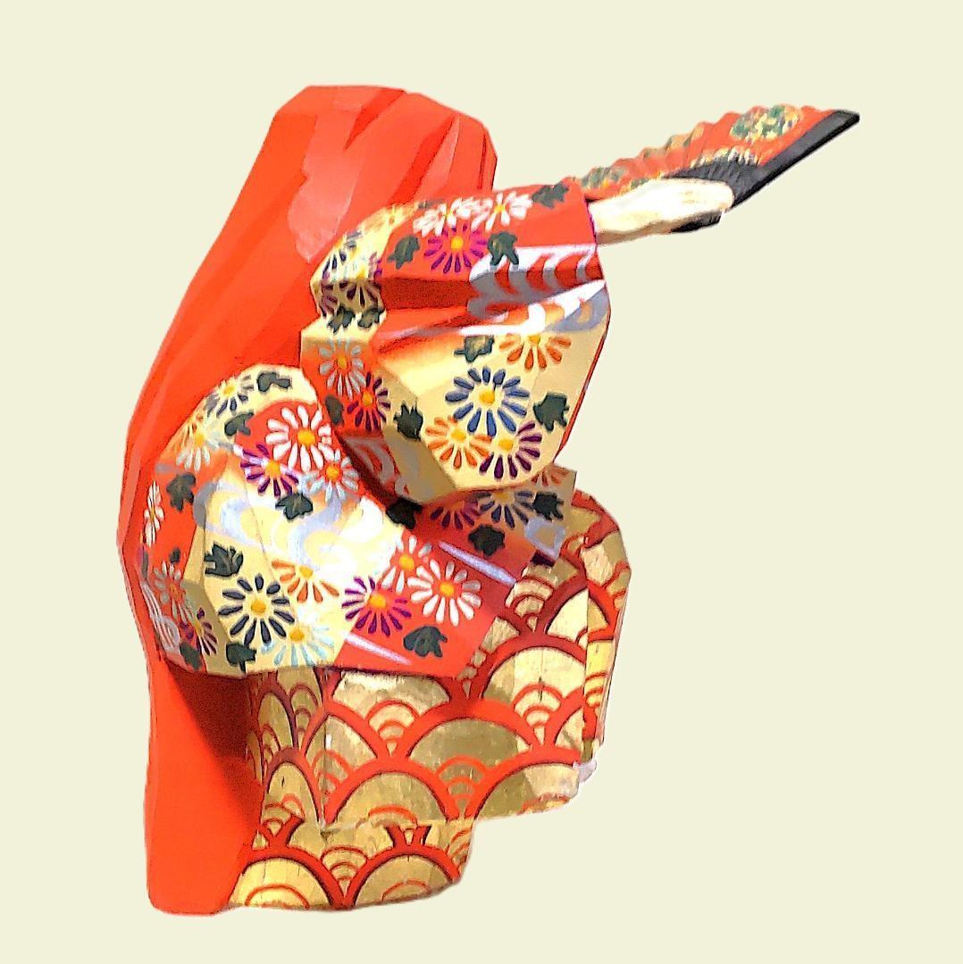 一刀彫 猩々 奈良一刀彫 奈良人形 工芸品 橋本良寿 共箱 置物