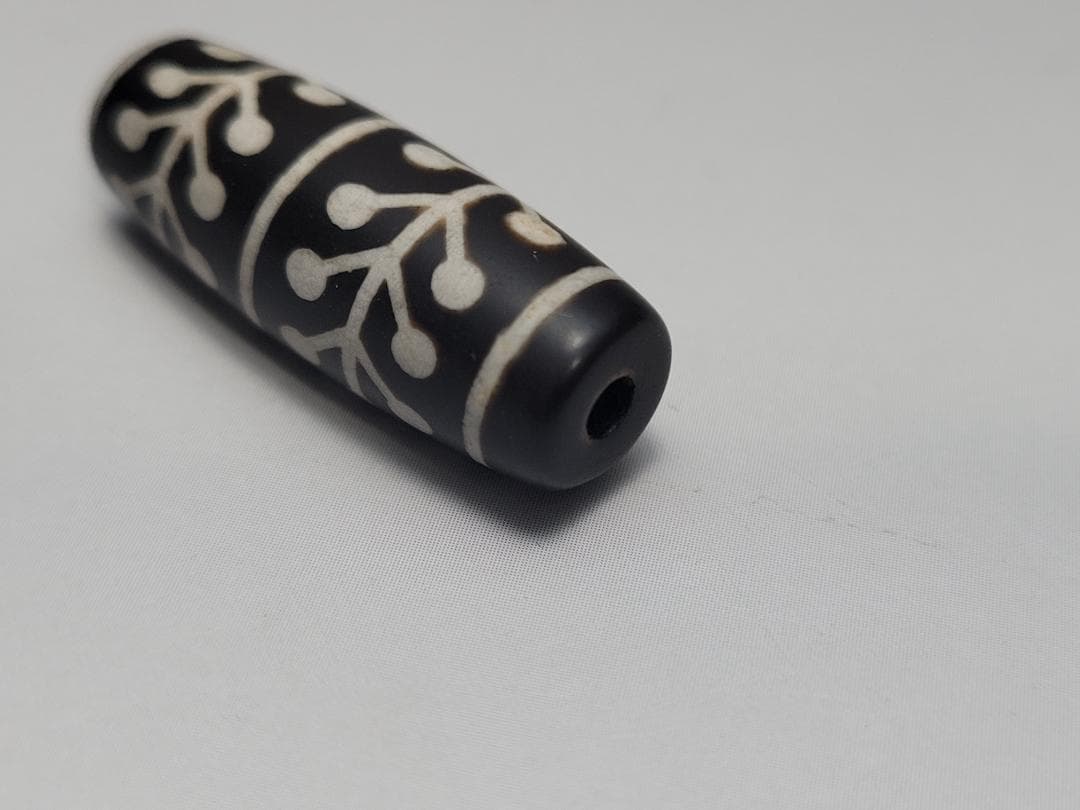 古代 黒瑪瑙 ビーズ 玉 装身具 時代物 高さ約2.9cm