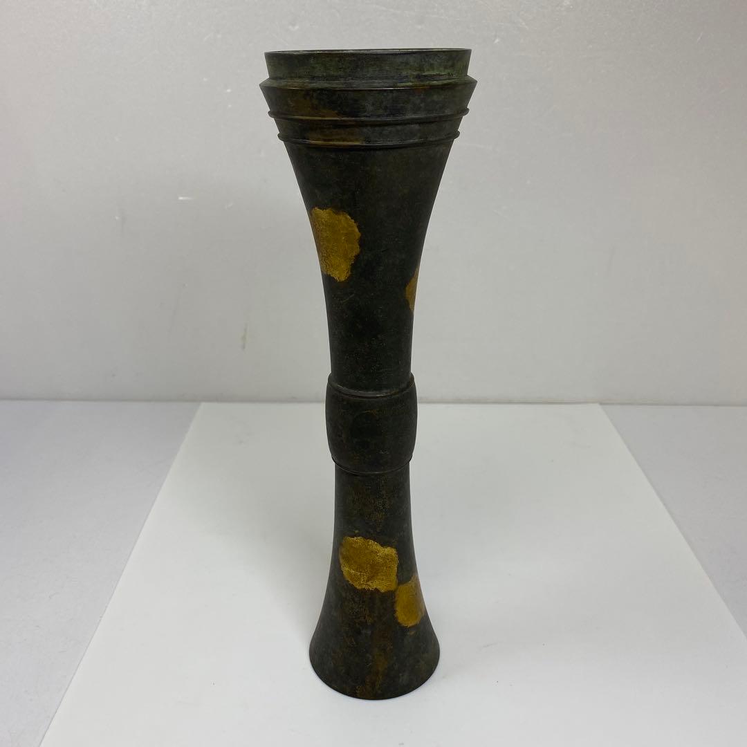 蔵六造　鍍金花入　1065g トヒチサ　東さ7-0714①