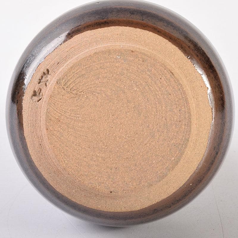 茶道具　京焼　平安　万代喜山造　鶴首茶入　仕覆付　共箱　V　6942