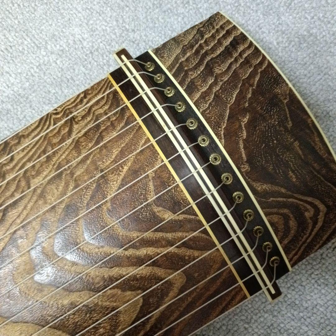 在銘 金蒔絵 すだれ彫 琴 カバー付 全長約183㎝