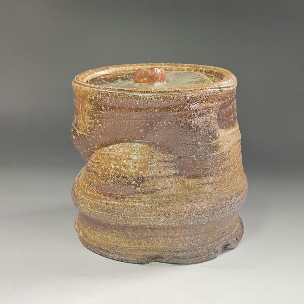 ウ265 水指『青木鵬磨作』『焼〆　水指　共箱』茶道具