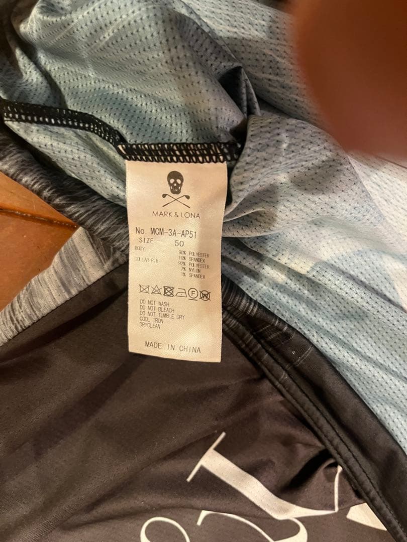 MARK&LONA ポロシャツ　50 グラフィックポロ　　ブラック