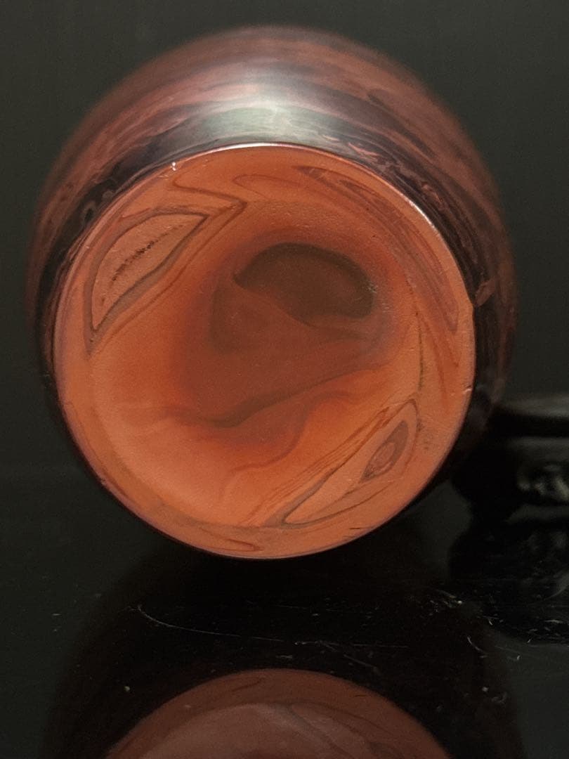 中国古玩 乾隆硝子 ガラス 練上 マーブル 花瓶