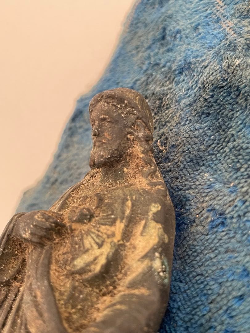 古い　キリスト　聖水入れ　フランスアンティーク