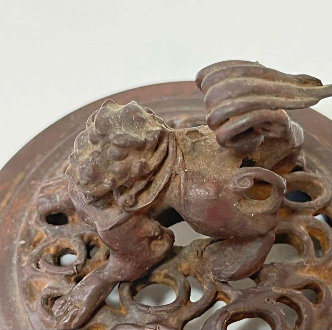 骨董　昭和　ビンテージ　レトロ　高岡銅器　透し鳳凰　香炉　縁起物　風水　厄除け