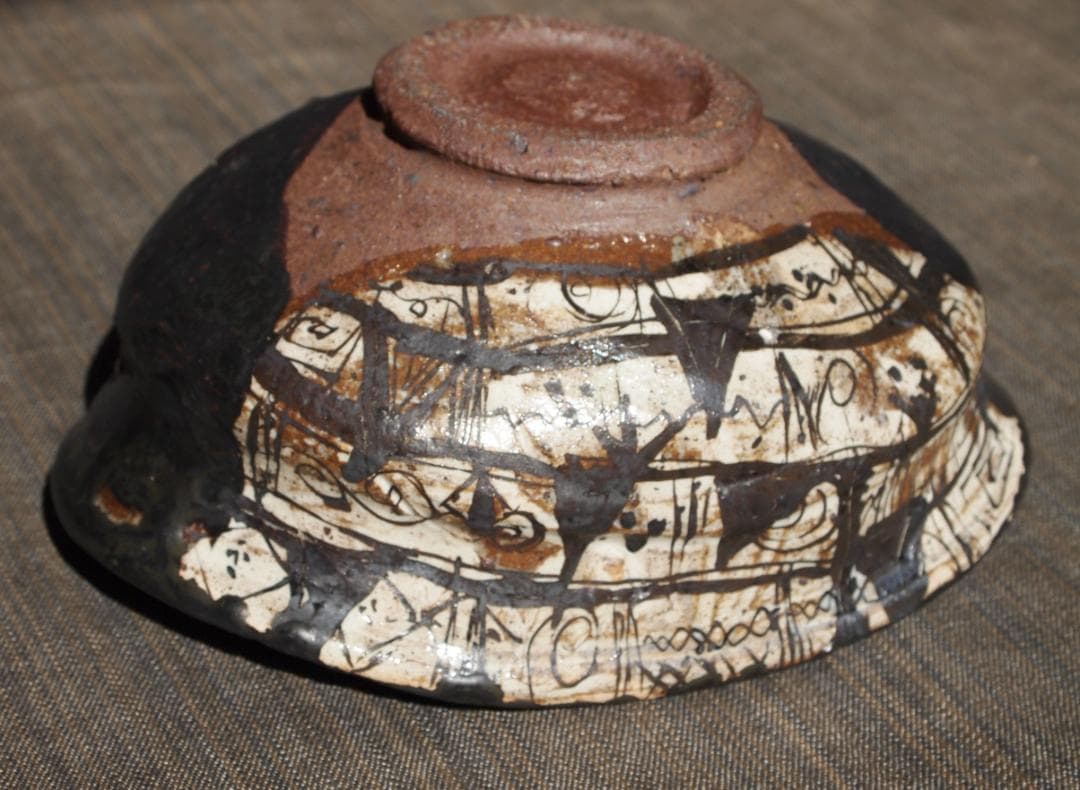 未使用★池田省吾★黒織部茶碗★共箱・布・栞